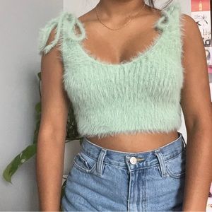 Zara fuzzy crop top